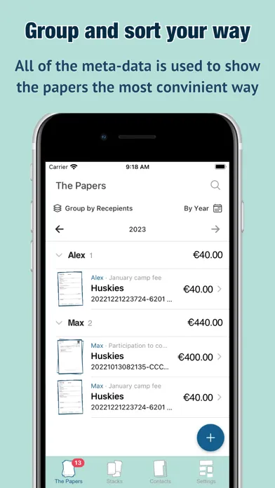 ภาพหน้าจอของ The Papers: documents manager