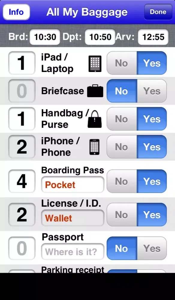 Captures d'écran de All My Baggage • Airport / Train Station Travel Checklist