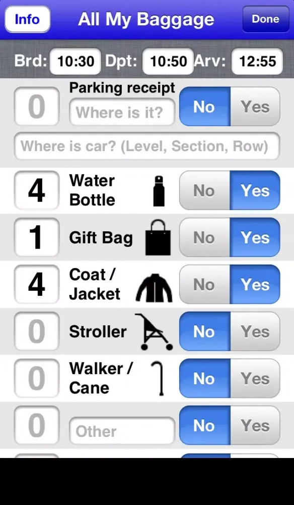 Captures d'écran de All My Baggage • Airport / Train Station Travel Checklist