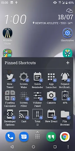 Shortcutter Quick Settings Screenshots