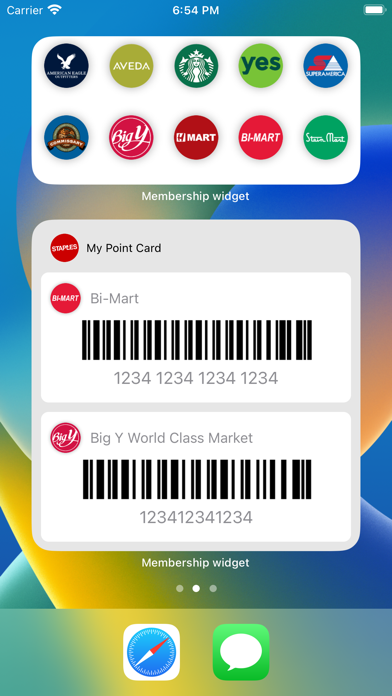 Membership widget应用截图