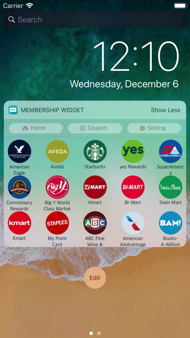 Membership widget应用截图