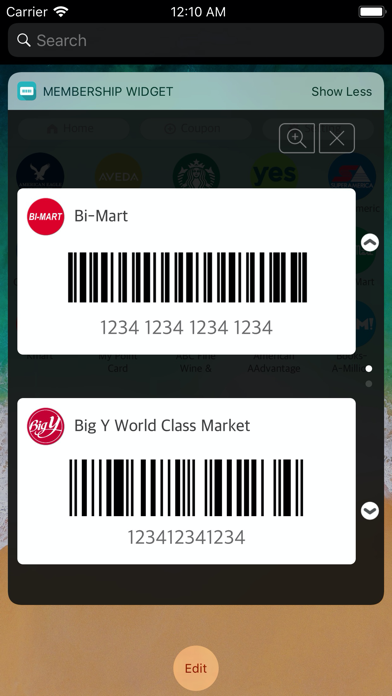 Membership widget应用截图