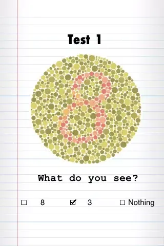 Capturas de tela do Colour Blind Test