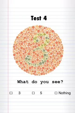 Capturas de tela do Colour Blind Test