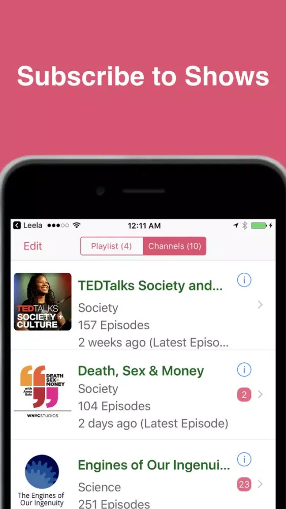 Tangkapan skrin Leela: Next-Gen Podcast Player