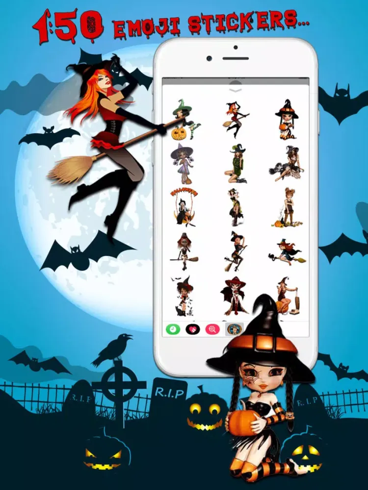 Capturas de tela do Halloween Sexy Witch Stickers iPad 