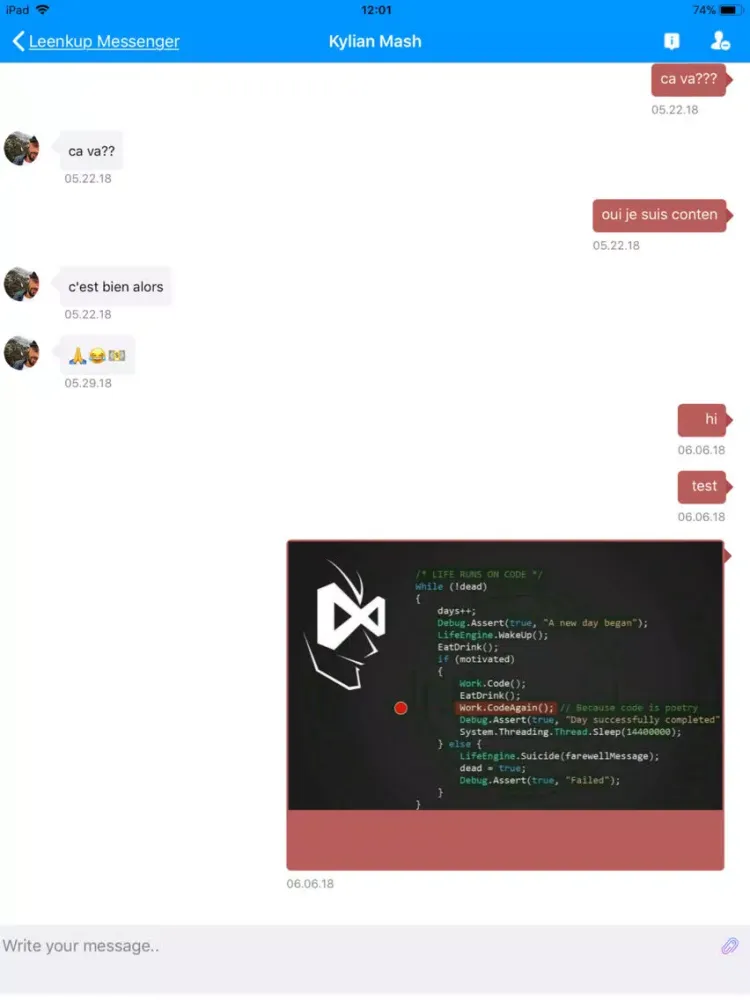 Leenkup Messenger iPad  Screenshots