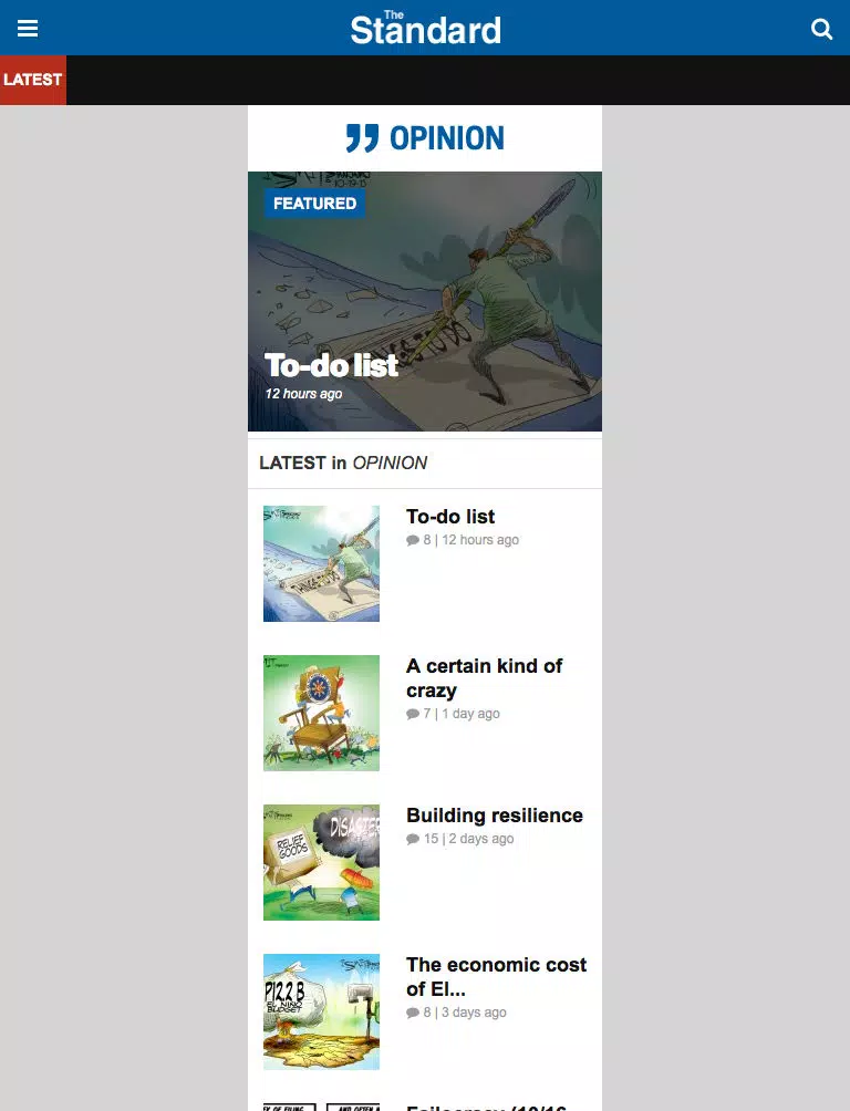 Tangkapan skrin The Standard Philippines iPad 