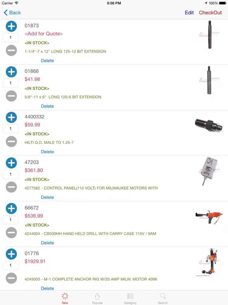 Zrzuty ekranu Diamond Products iPad 