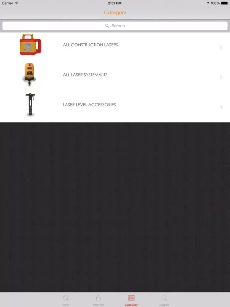 Tangkapan skrin Pacific Laser Systems iPad 