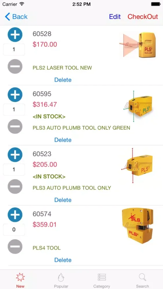 Tangkapan skrin Pacific Laser Systems