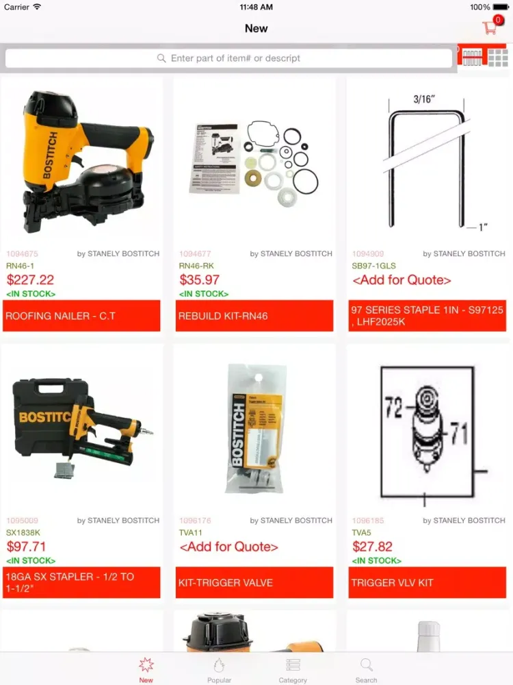 Tangkapan skrin Bostitch Tools iPad 