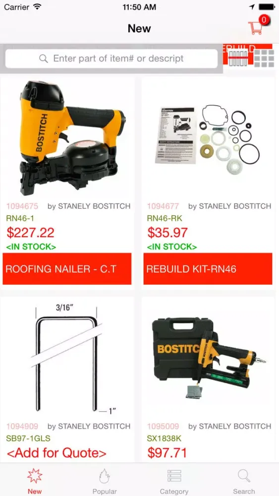Tangkapan skrin Bostitch Tools