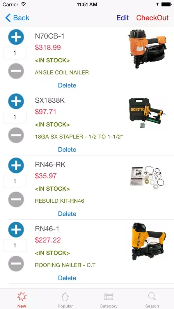 Tangkapan skrin Bostitch Tools