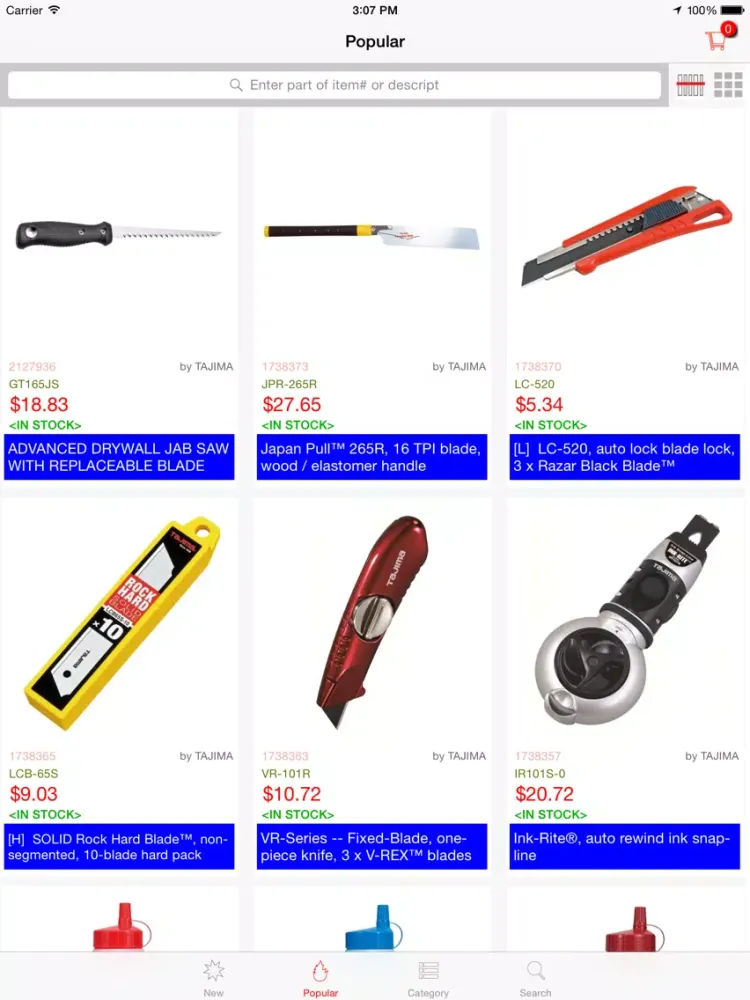 ภาพหน้าจอของ Tajima Tool iPad 