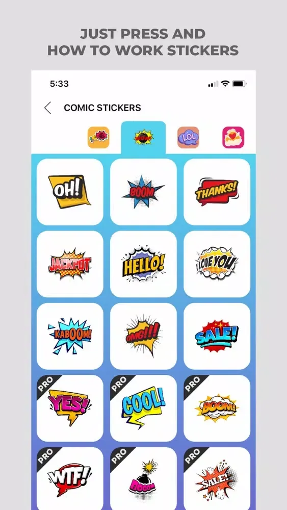 PopArt Sticker - Comic Sticker سکرین شاٹس