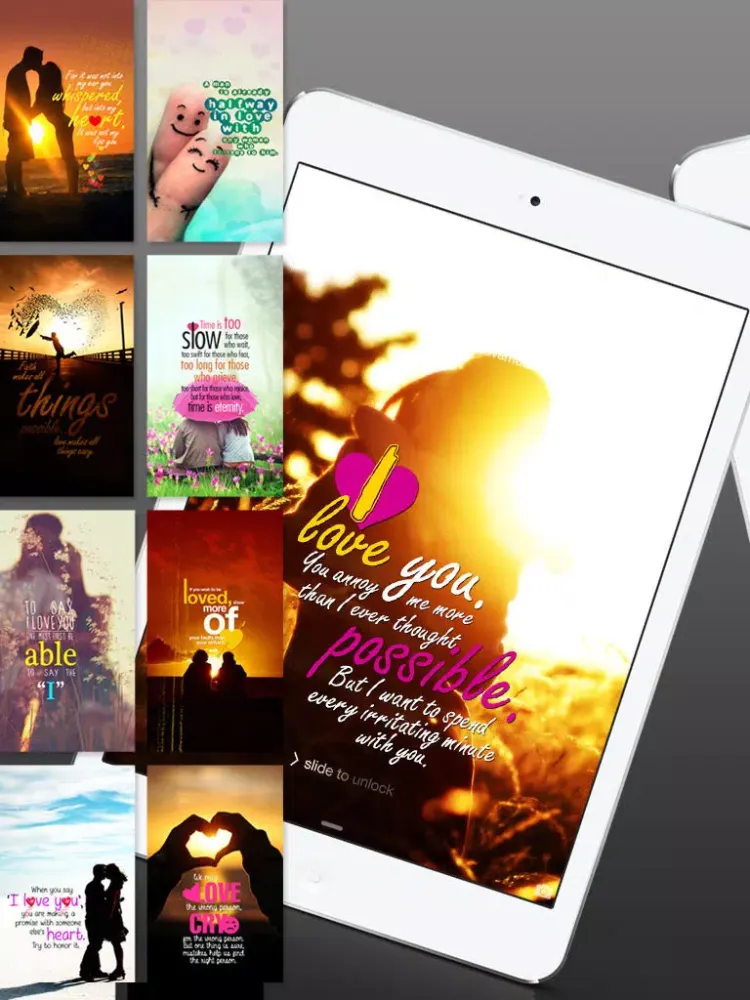 Love Quotes & HD Wallpapers : Full of Love Backgrounds iPad  Screenshots