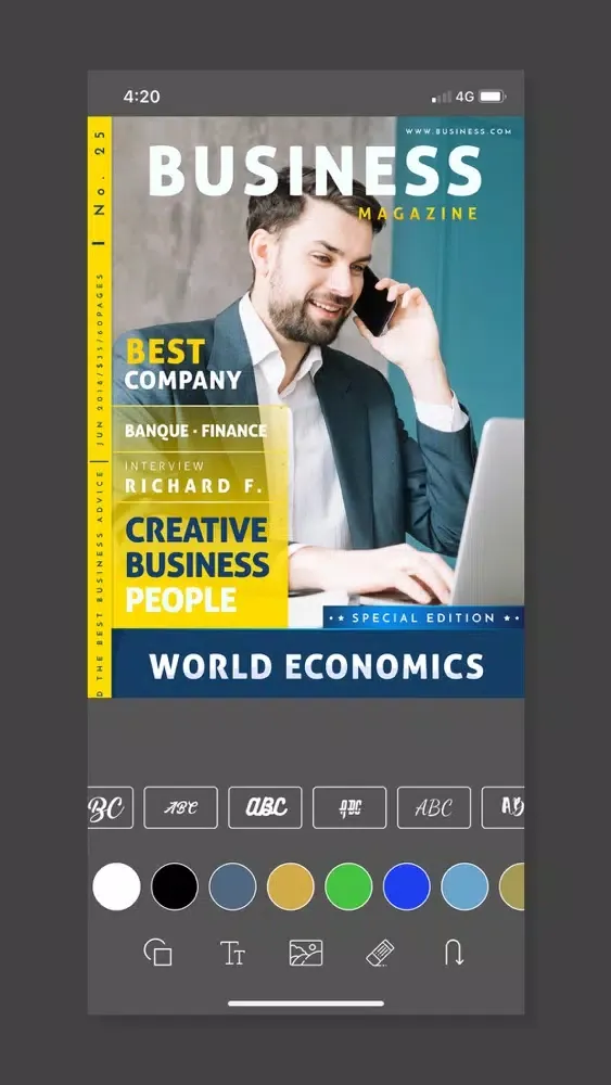 Capturas de tela do Magazine Mockup Design Maker