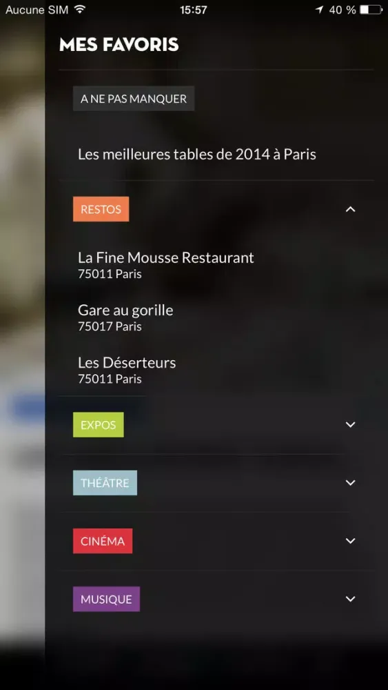 Captures d'écran de Figaroscope : où sortir à Paris ?