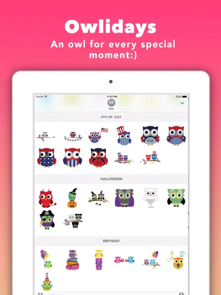 Tangkapan layar Owlidays - Holidays wishes and greetings iPad 