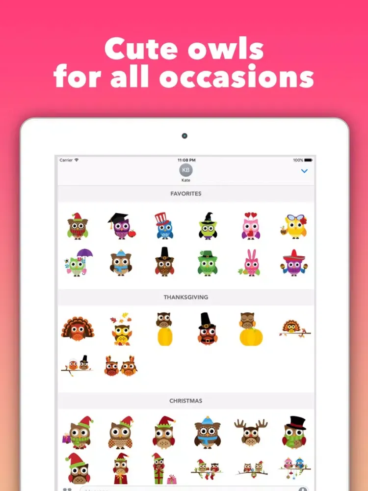 Tangkapan layar Owlidays - Holidays wishes and greetings iPad 