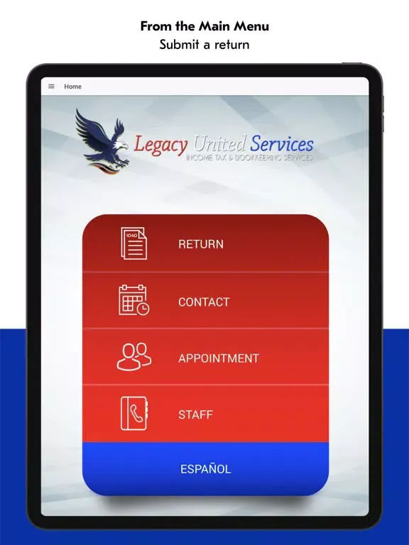 Tangkapan layar LEGACY UNITED SERVICES iPad 