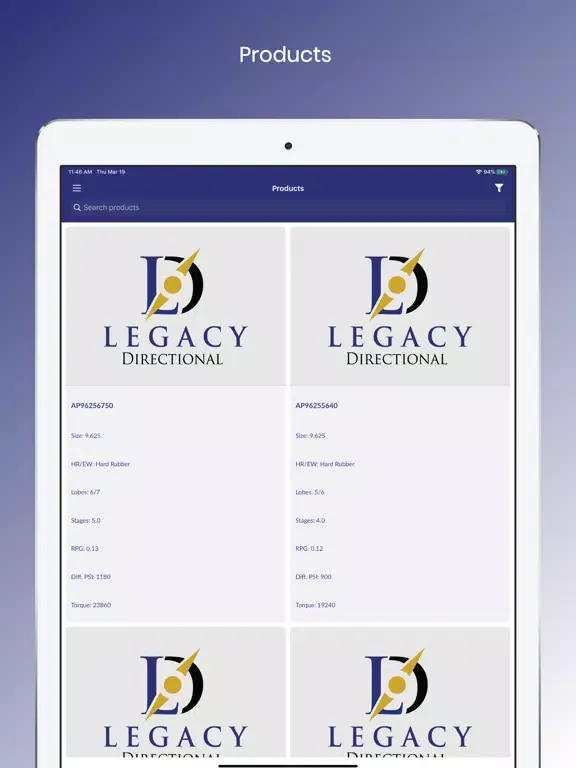 Legacy Directional iPad Ekran Görüntüleri