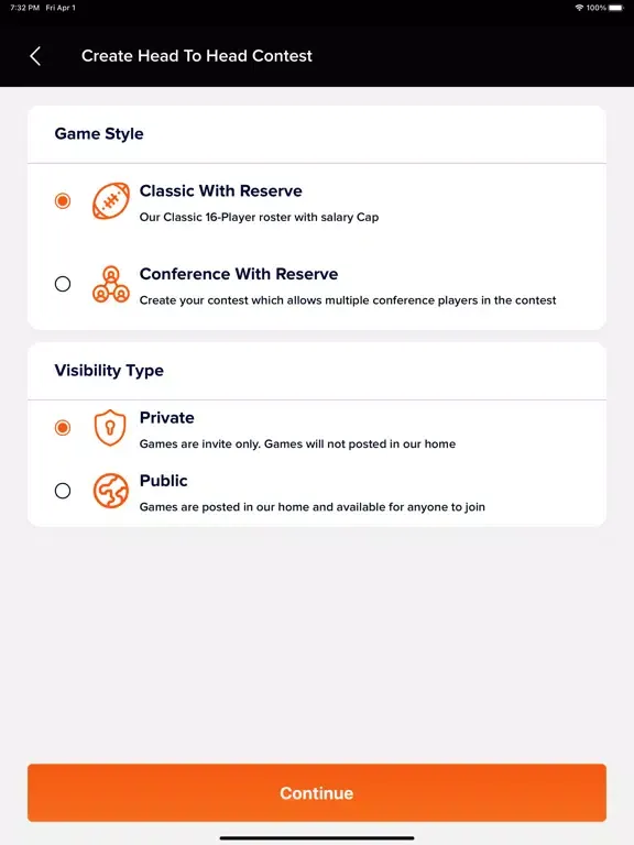 ภาพหน้าจอของ Legacy Fantasy Sports iPad 