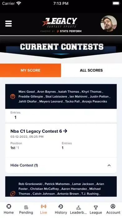 ภาพหน้าจอของ Legacy Fantasy Sports