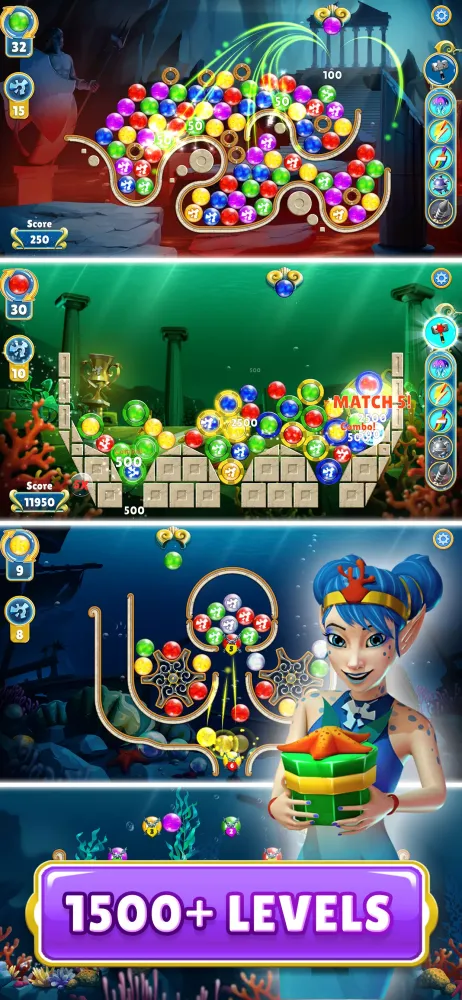 Ảnh chụp màn hình của Pearls of Atlantis Match & Pop