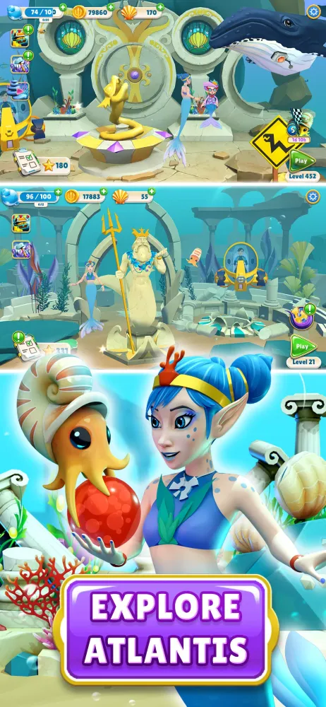 Ảnh chụp màn hình của Pearls of Atlantis Match & Pop