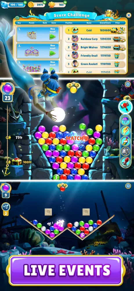 Ảnh chụp màn hình của Pearls of Atlantis Match & Pop