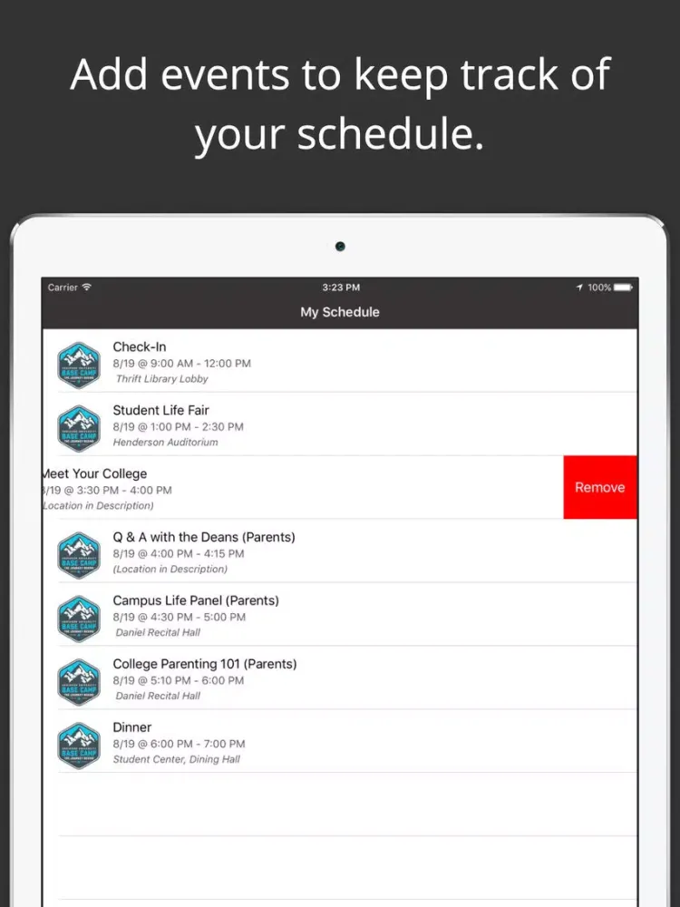 Anderson University Events iPad  Ekran Görüntüleri