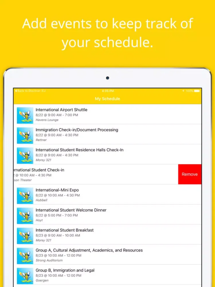 University of Rochester Orientation iPad  سکرین شاٹس
