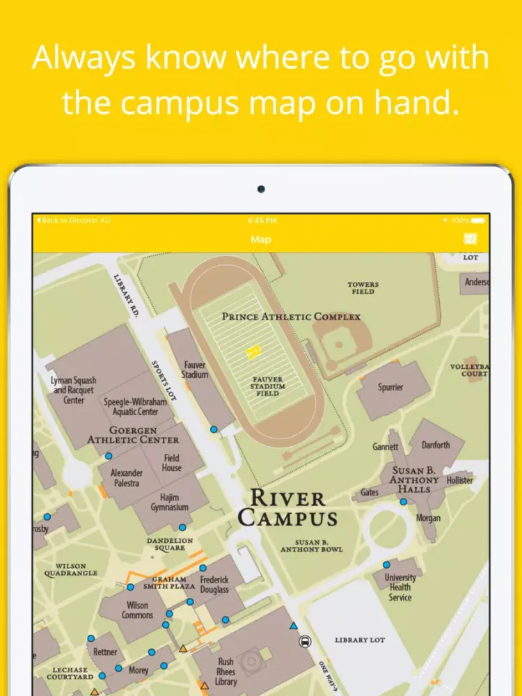 University of Rochester Orientation iPad  سکرین شاٹس