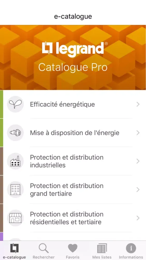 Catalogue Legrand Pro Ekran Görüntüleri