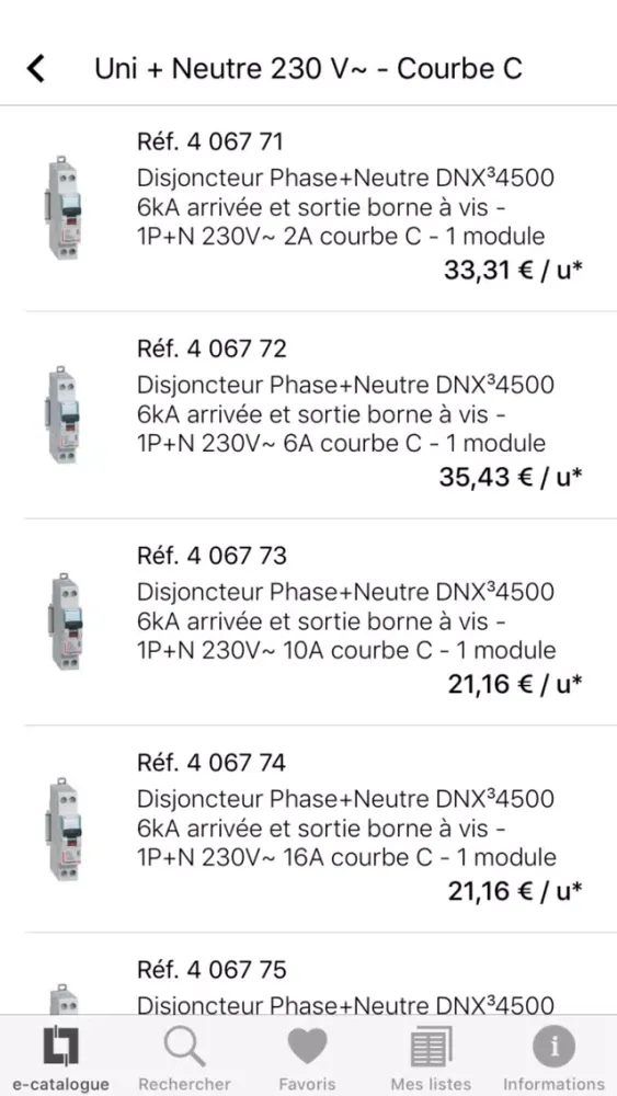 Catalogue Legrand Pro Ekran Görüntüleri