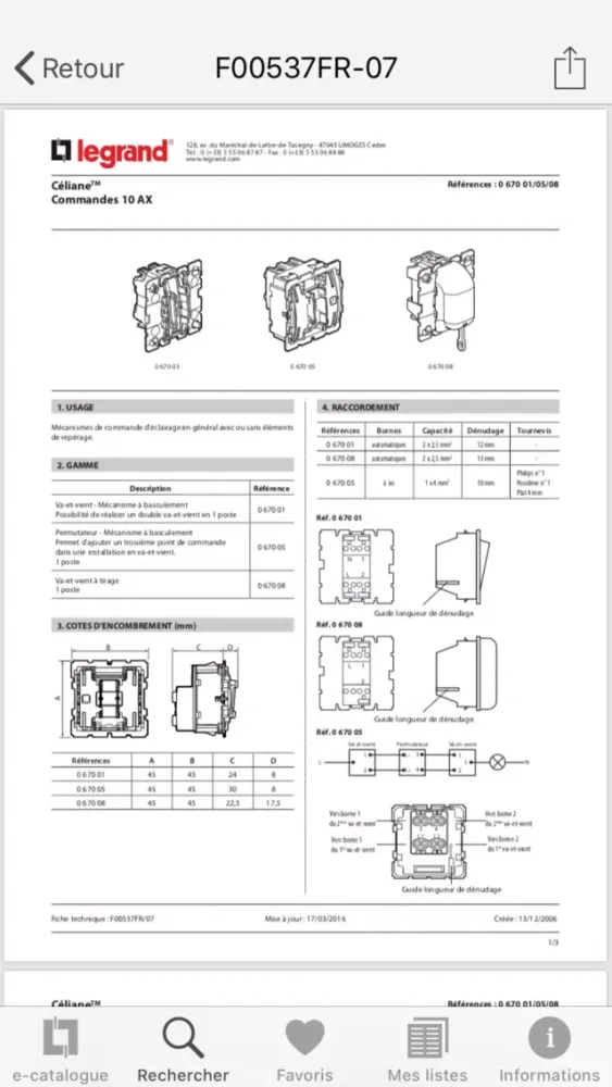 Catalogue Legrand Pro Ekran Görüntüleri