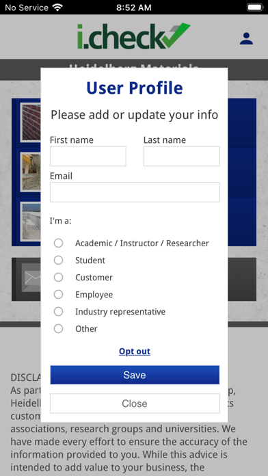 Screenshot di iCheck by Heidelberg Materials