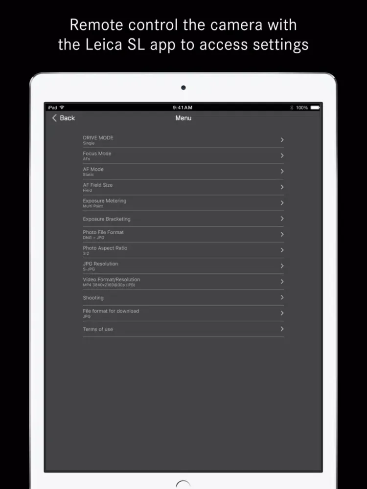 Leica SL iPad  স্ক্রিনশট