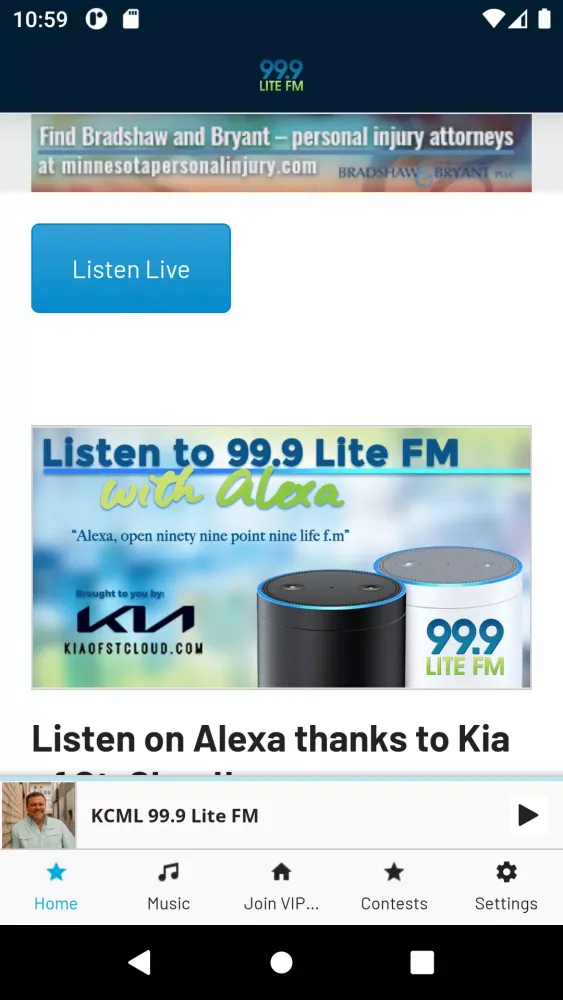 Tangkapan skrin 99.9 Lite FM
