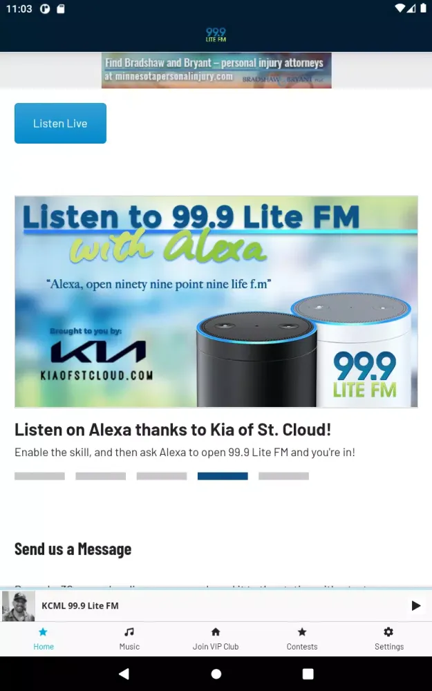 Tangkapan skrin 99.9 Lite FM