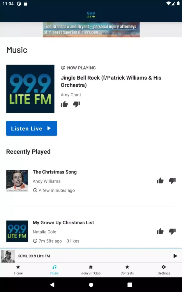Tangkapan skrin 99.9 Lite FM