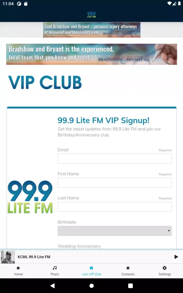 Tangkapan skrin 99.9 Lite FM