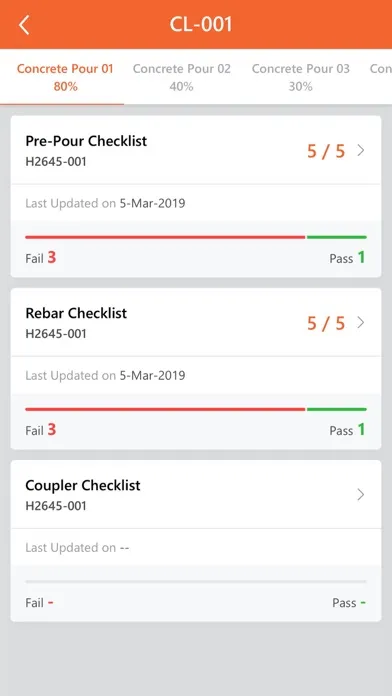 Tangkapan skrin Site Inspection App