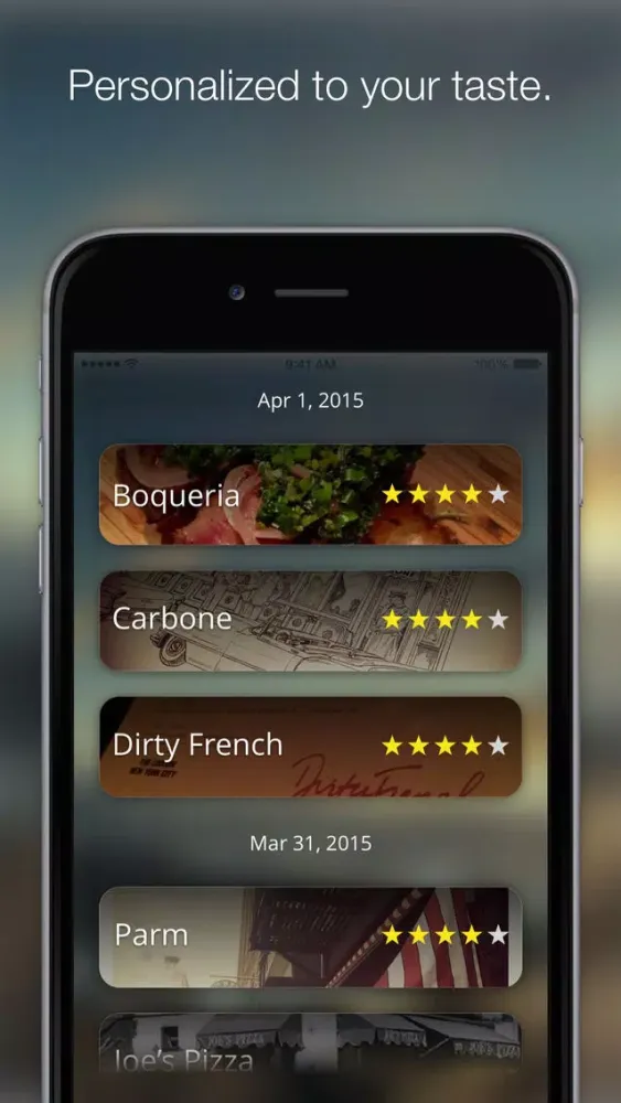 Zrzuty ekranu Eat Now - Instant, Personalized Restaurant Recommendation