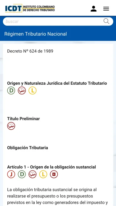 Régimen Tributario de Colombia سکرین شاٹس