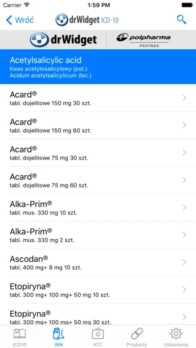 Скриншоты DrWidget ICD10