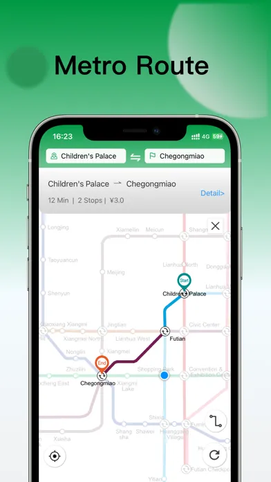 Capturas de tela do Shenzhen Metro Map